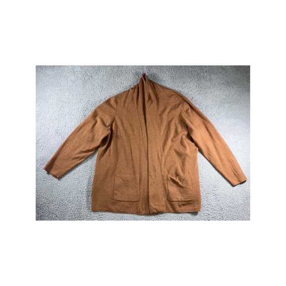 J.Crew Cardigan Sweater Women 3X Open Front Knit Brown Academia - Picture 1 of 8